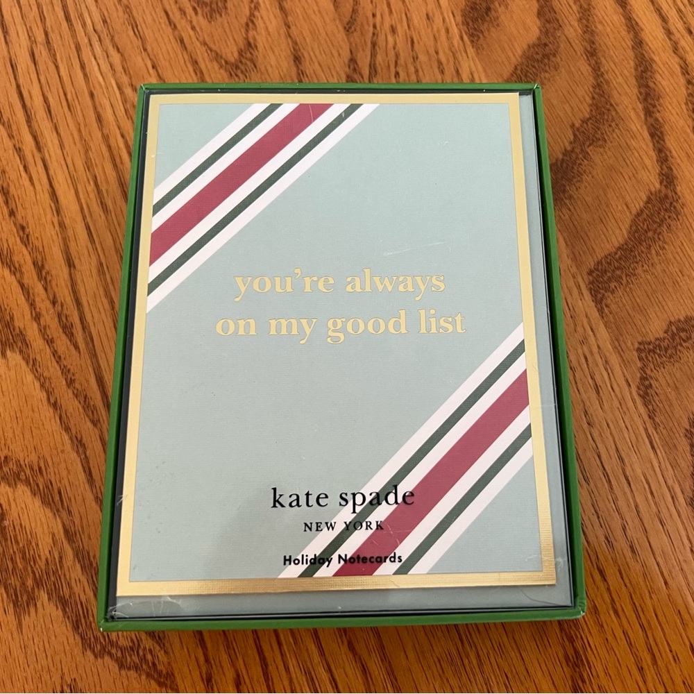 Kate Spade Luna Stripe Holiday Notecard Set